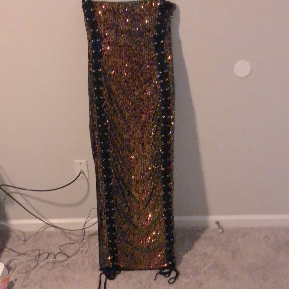 Multicolored sequins evening dress